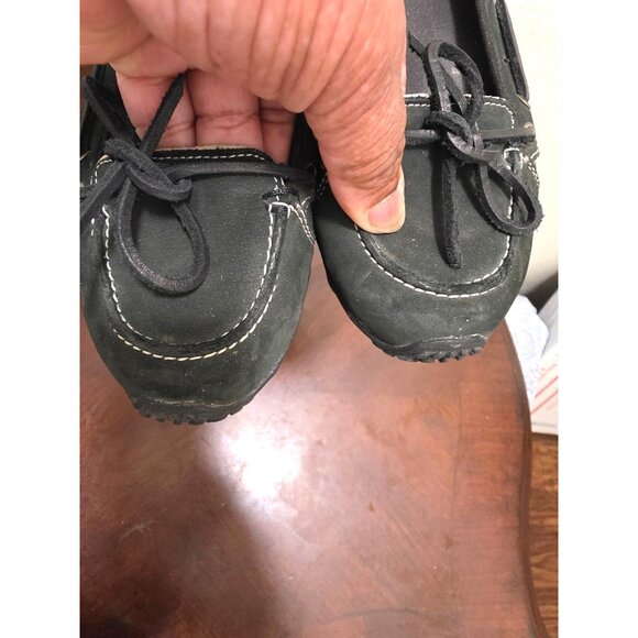 Merrell Women's Black Suede Moccasin Loafers Driving Shoes Size 7 Bow & Stitch D - Picture 6 of 12